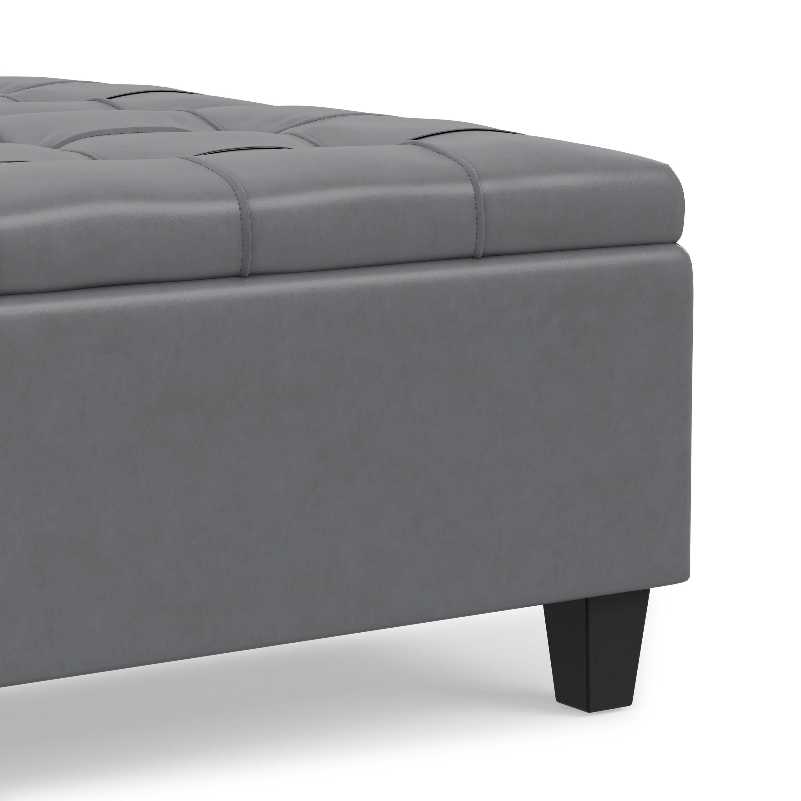 Stone Grey Vegan Leather | Harrison Coffee Table Storage Ottoman