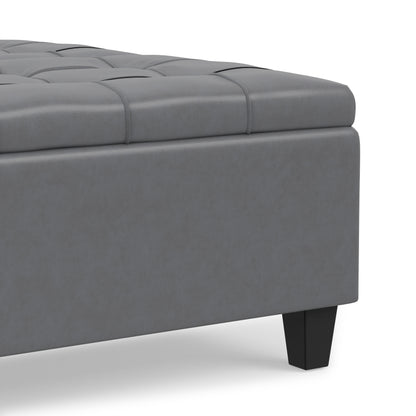 Stone Grey Vegan Leather | Harrison Coffee Table Storage Ottoman