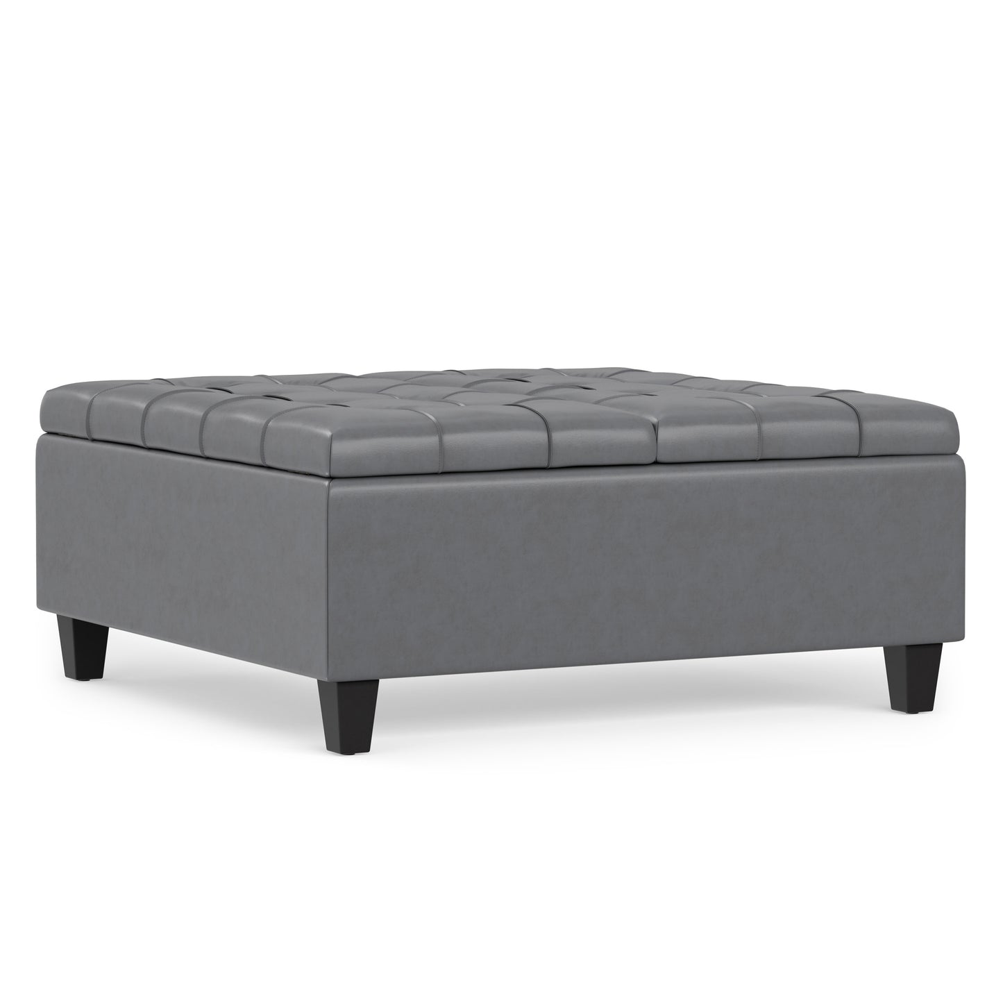 Stone Grey Vegan Leather | Harrison Coffee Table Storage Ottoman