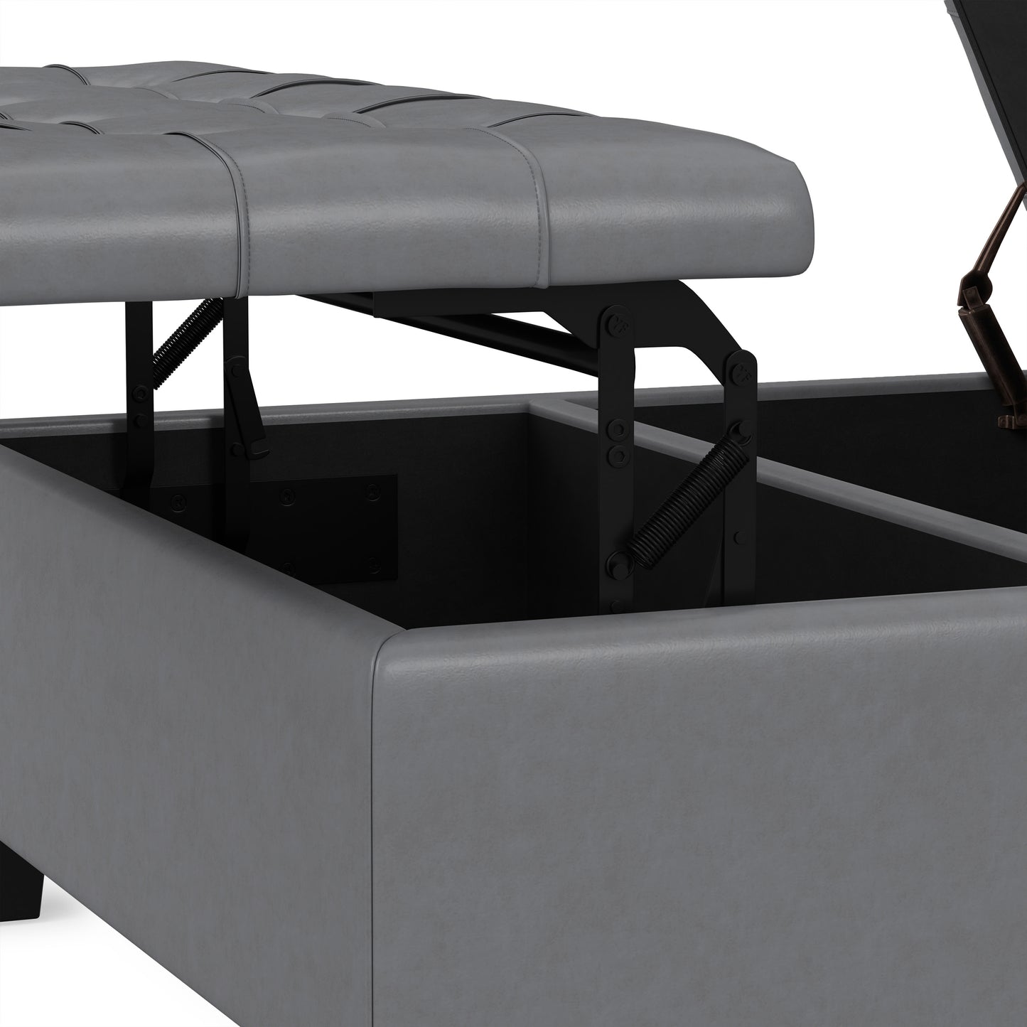 Stone Grey Vegan Leather | Harrison Coffee Table Storage Ottoman
