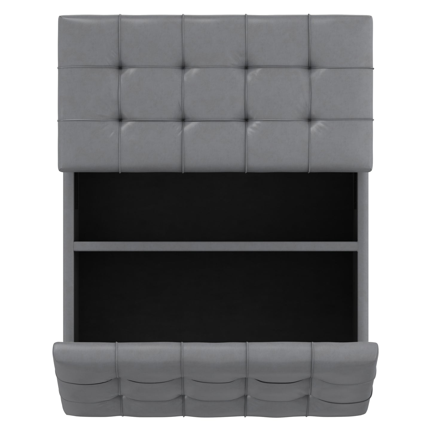 Stone Grey Vegan Leather | Harrison Coffee Table Storage Ottoman