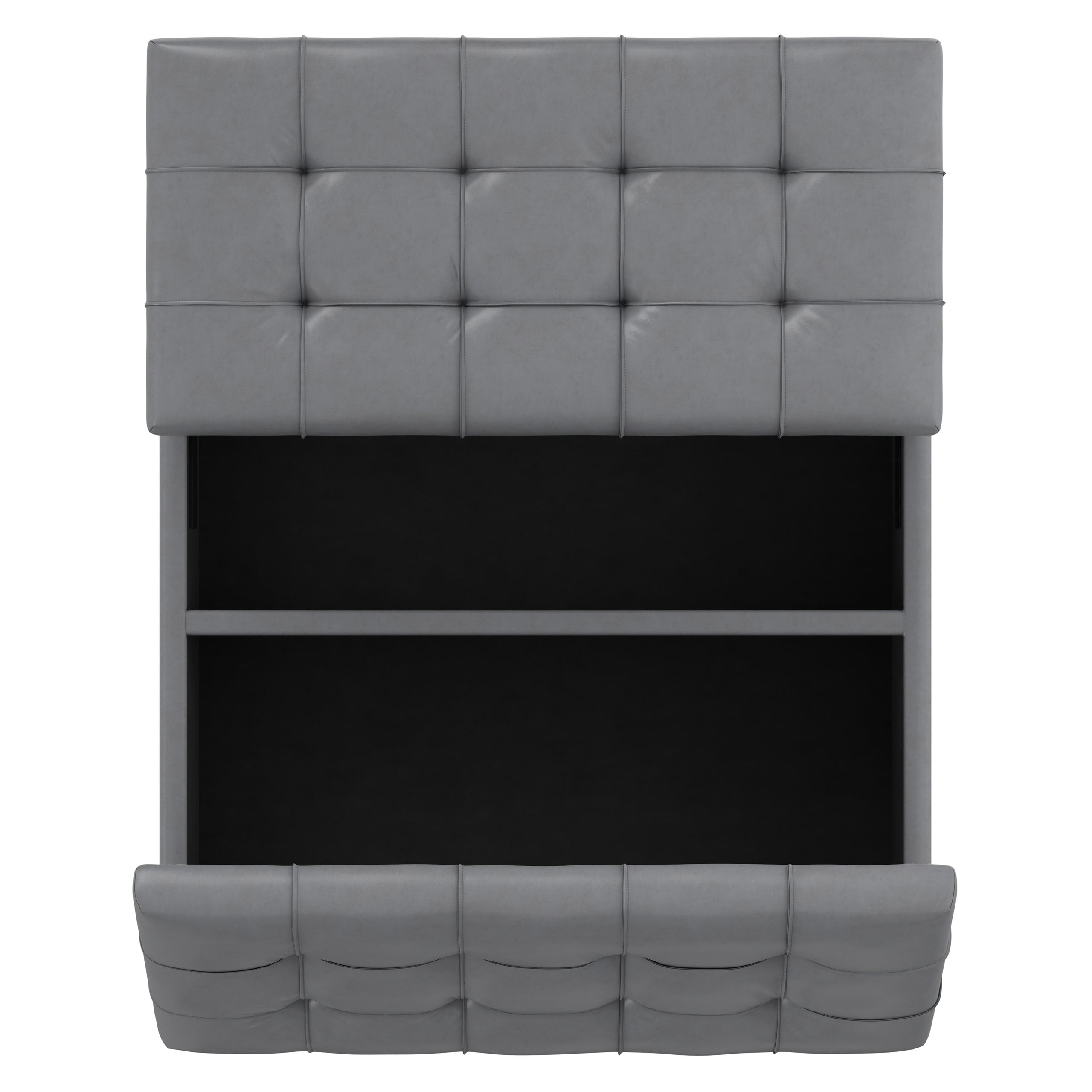 Stone Grey Vegan Leather | Harrison Coffee Table Storage Ottoman