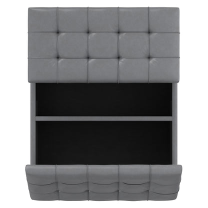 Stone Grey Vegan Leather | Harrison Coffee Table Storage Ottoman