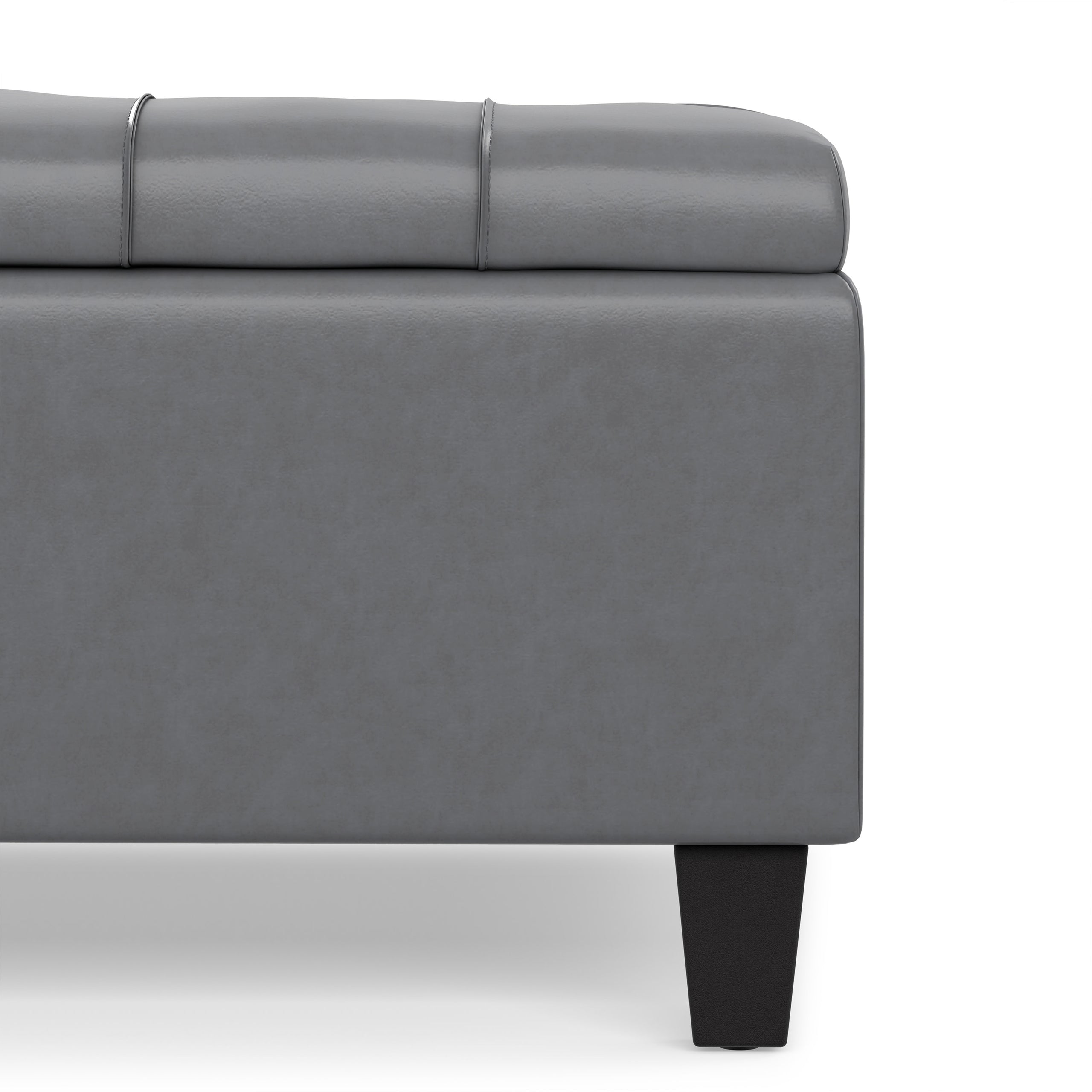 Stone Grey Vegan Leather | Harrison Coffee Table Storage Ottoman