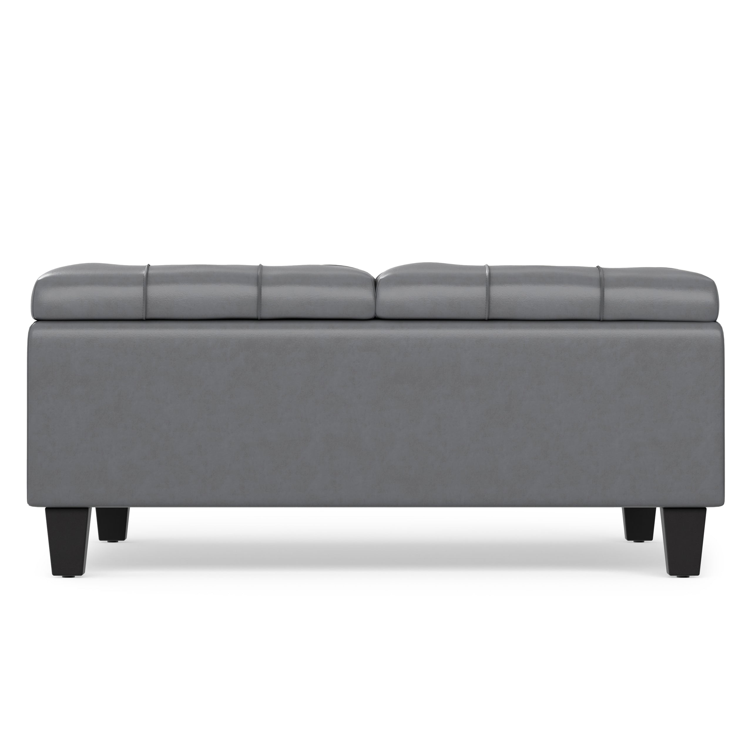 Stone Grey Vegan Leather | Harrison Coffee Table Storage Ottoman