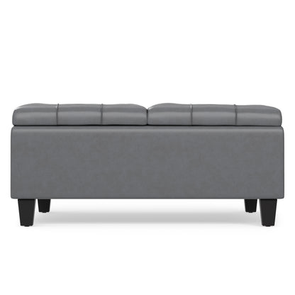 Stone Grey Vegan Leather | Harrison Coffee Table Storage Ottoman
