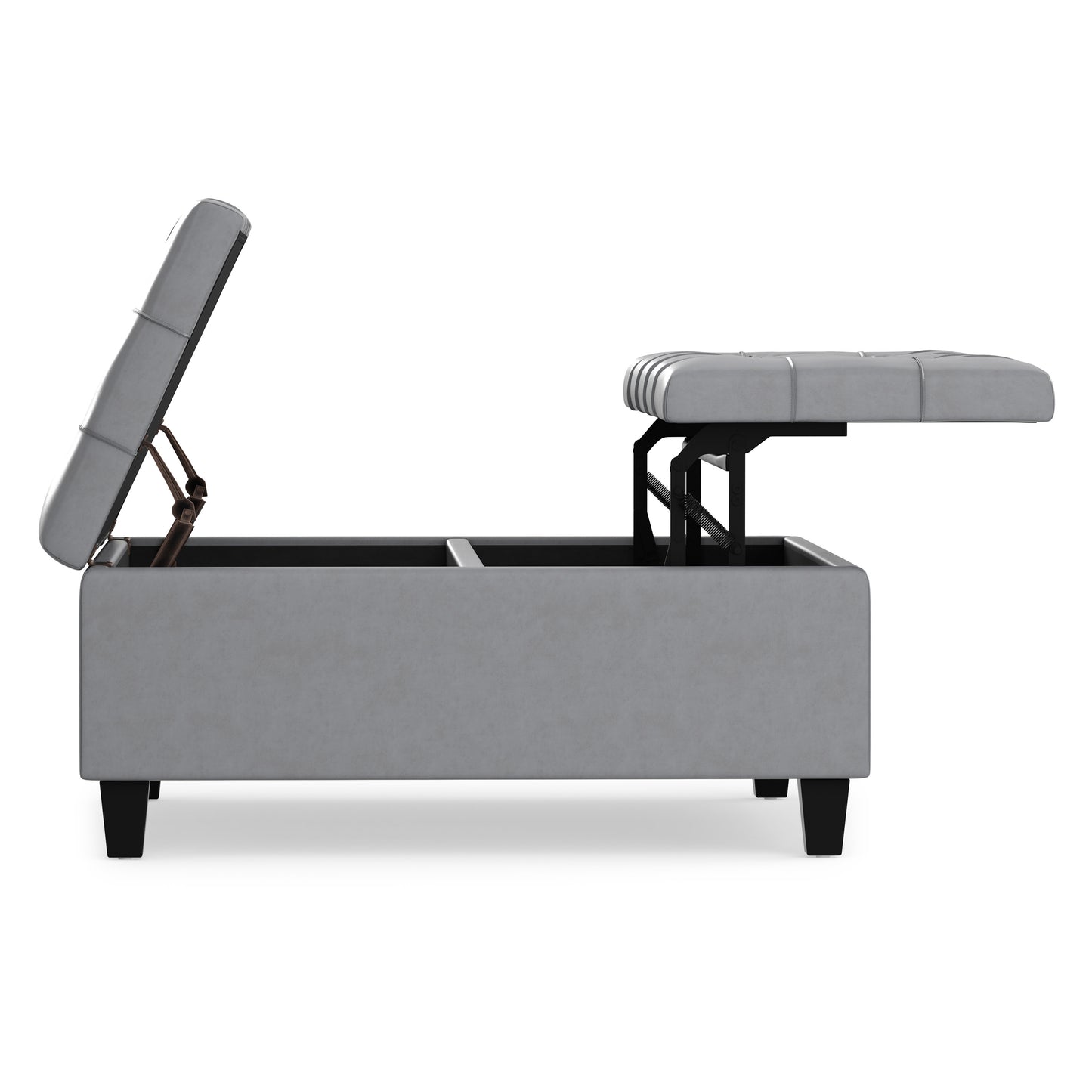 Stone Grey Vegan Leather | Harrison Coffee Table Storage Ottoman