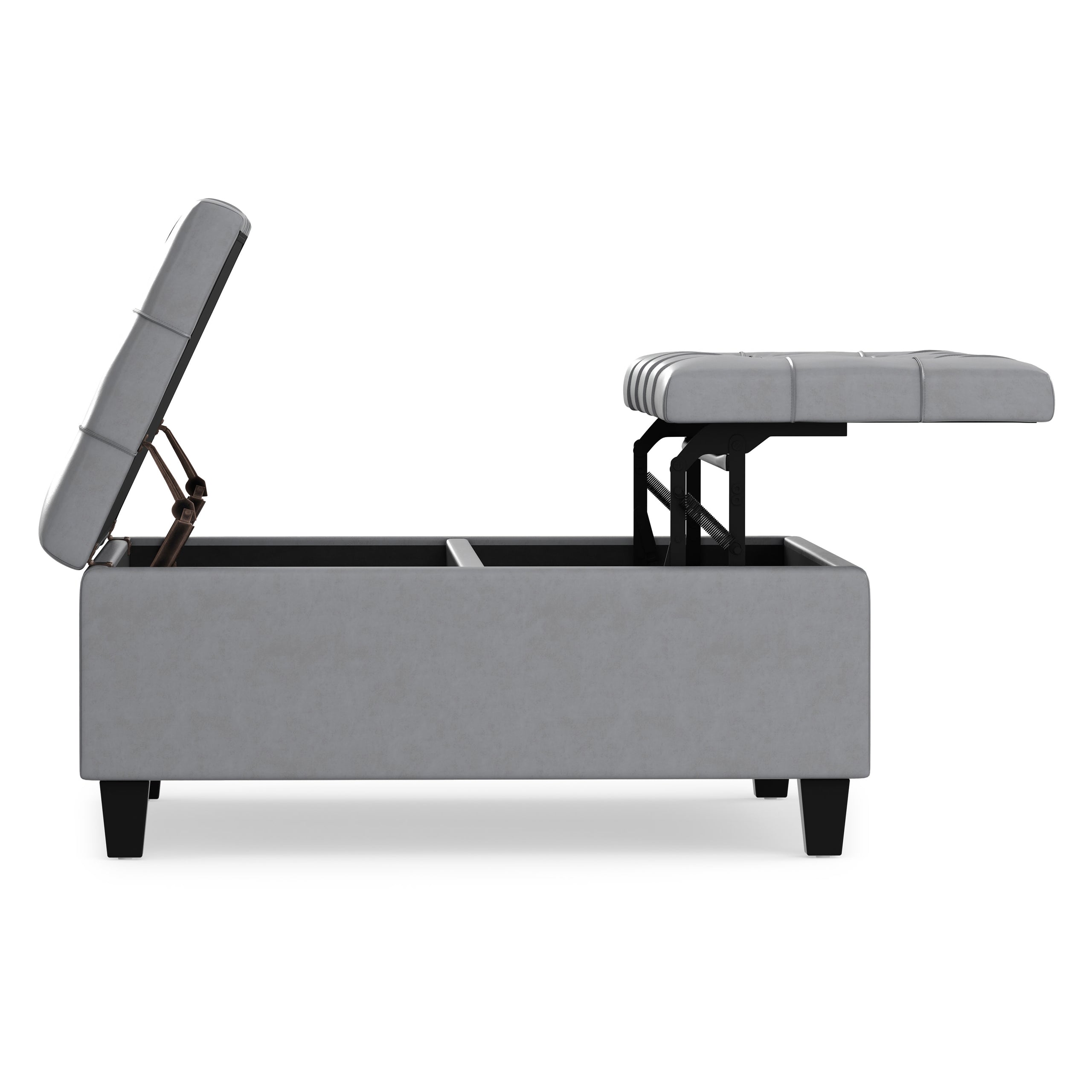 Stone Grey Vegan Leather | Harrison Coffee Table Storage Ottoman