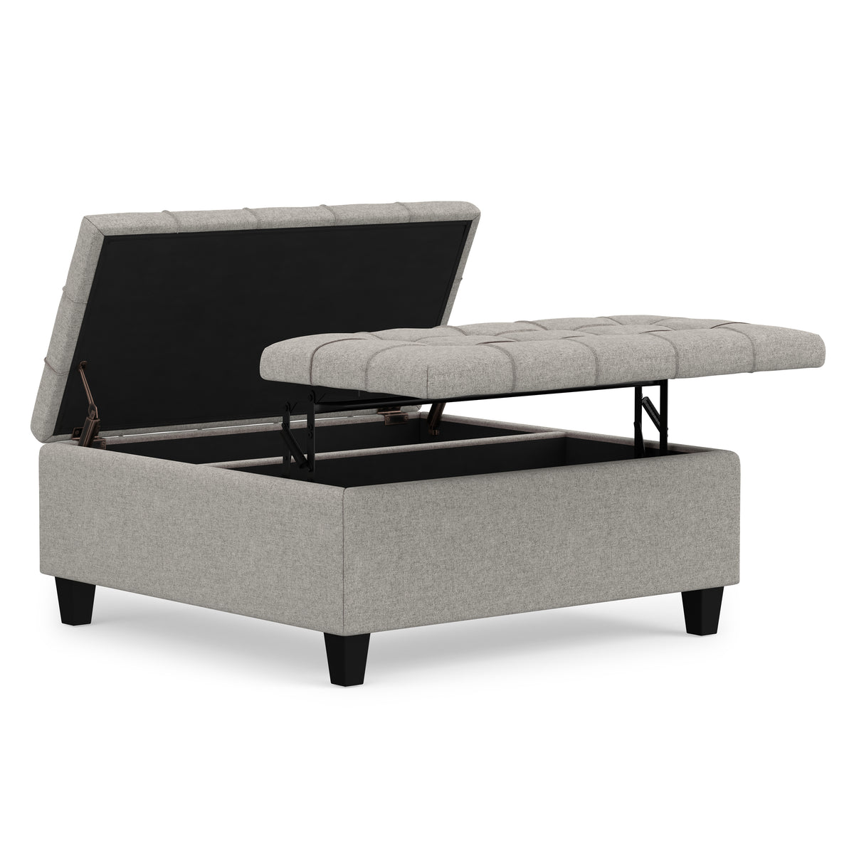 Cloud Grey Linen Style Fabric | Harrison Coffee Table Storage Ottoman