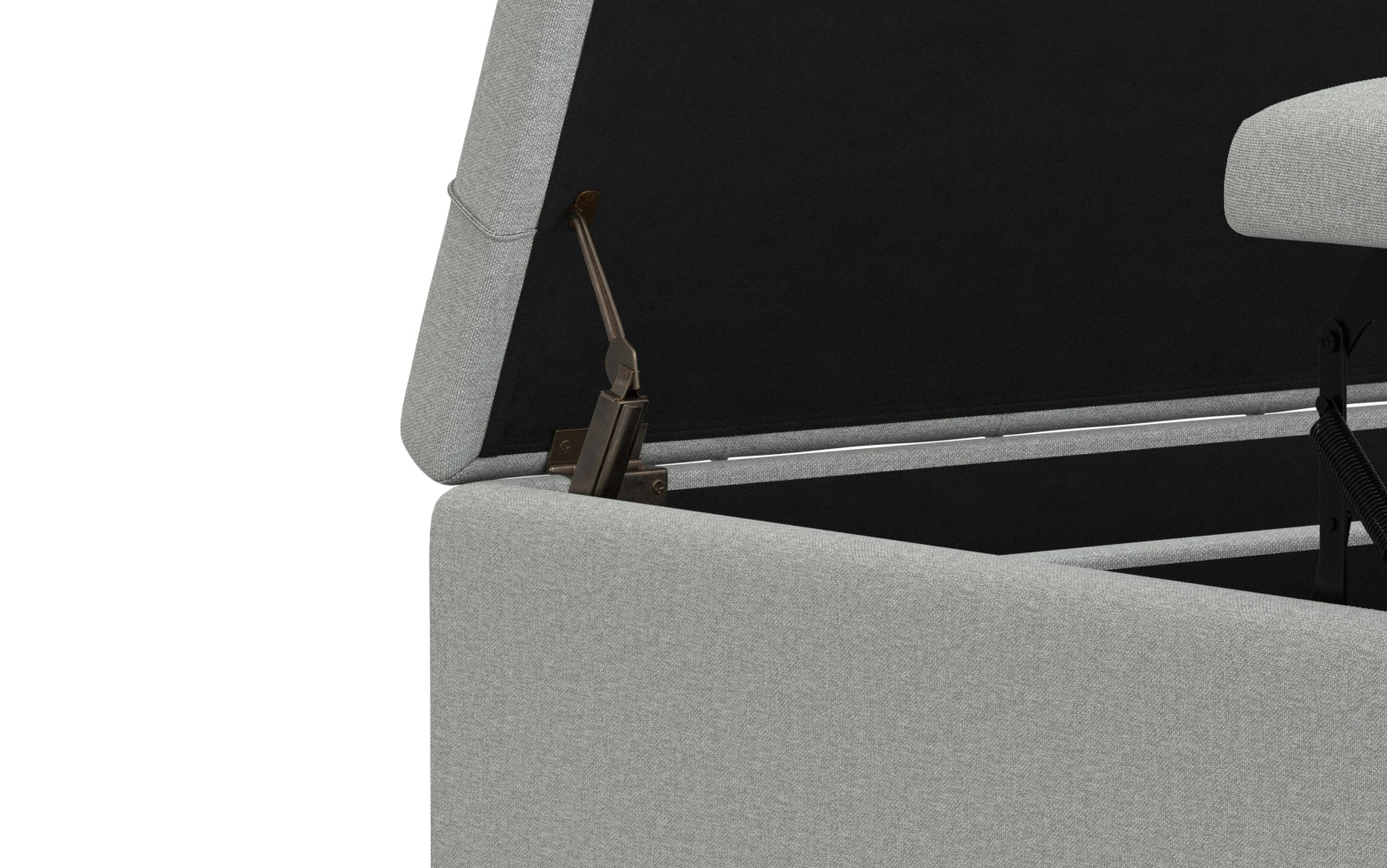 Light Stone Grey Linen Style Fabric | Harrison Coffee Table Storage Ottoman