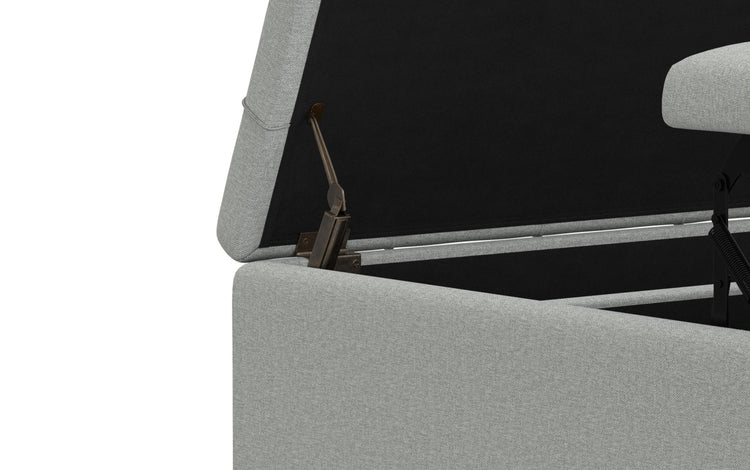 Light Stone Grey Linen Style Fabric | Harrison Coffee Table Storage Ottoman