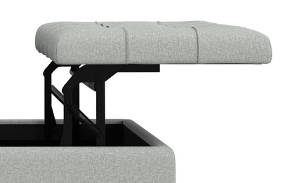 Light Stone Grey Linen Style Fabric | Harrison Coffee Table Storage Ottoman