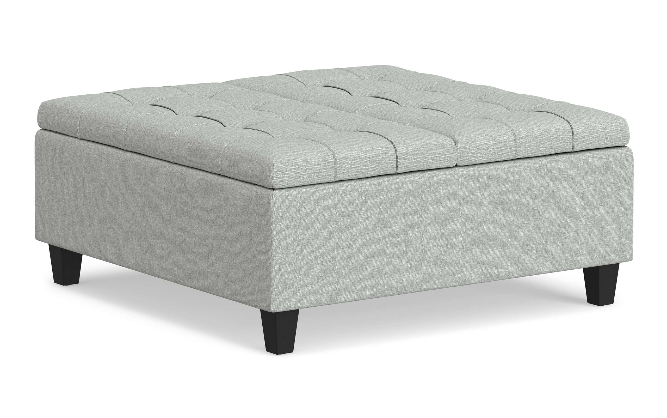Light Stone Grey Linen Style Fabric | Harrison Coffee Table Storage Ottoman