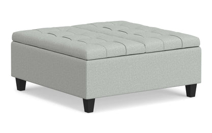 Light Stone Grey Linen Style Fabric | Harrison Coffee Table Storage Ottoman
