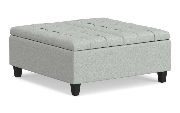 Light Stone Grey Linen Style Fabric | Harrison Coffee Table Storage Ottoman