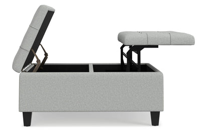 Light Stone Grey Linen Style Fabric | Harrison Coffee Table Storage Ottoman