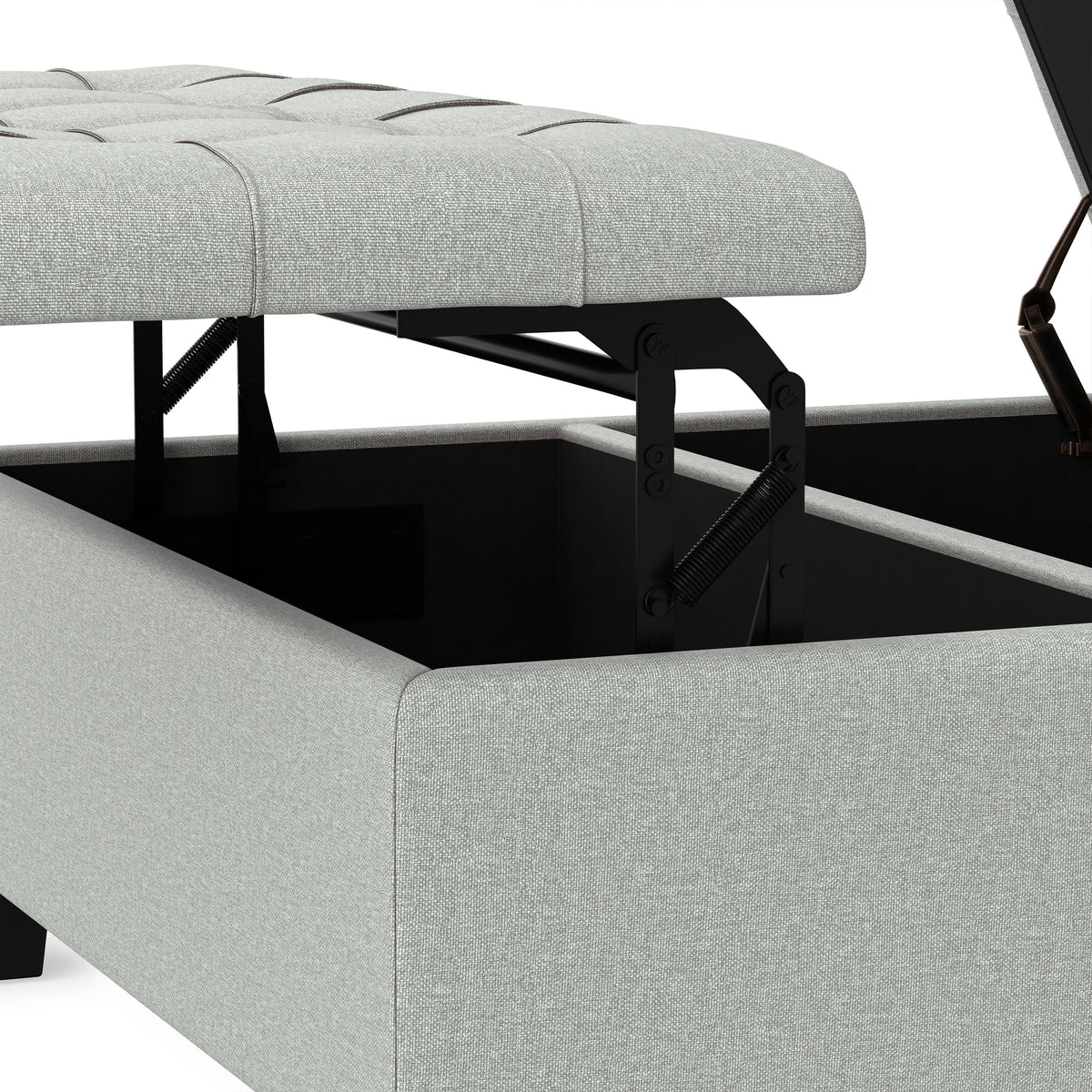 Light Stone Grey Linen Style Fabric | Harrison Coffee Table Storage Ottoman