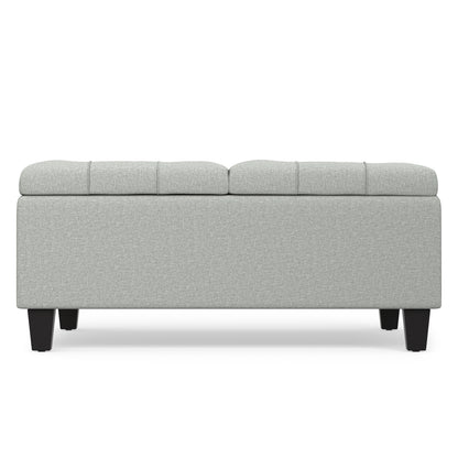 Light Stone Grey Linen Style Fabric | Harrison Coffee Table Storage Ottoman