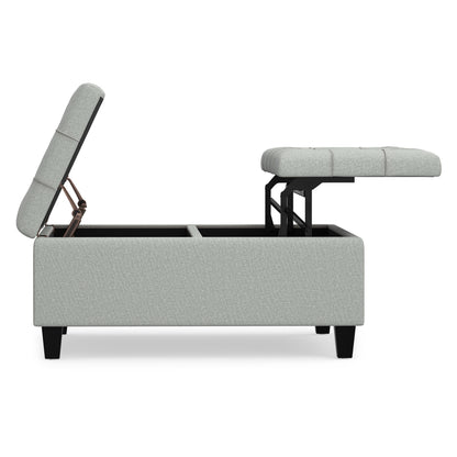 Light Stone Grey Linen Style Fabric | Harrison Coffee Table Storage Ottoman