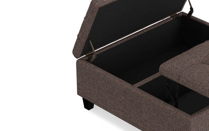 Mink Brown Tweed Style Fabric | Harrison Coffee Table Storage Ottoman