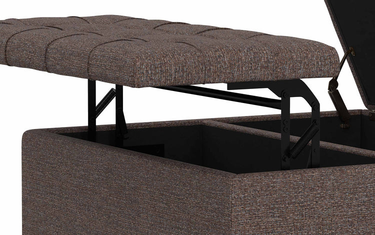 Mink Brown Tweed Style Fabric | Harrison Coffee Table Storage Ottoman