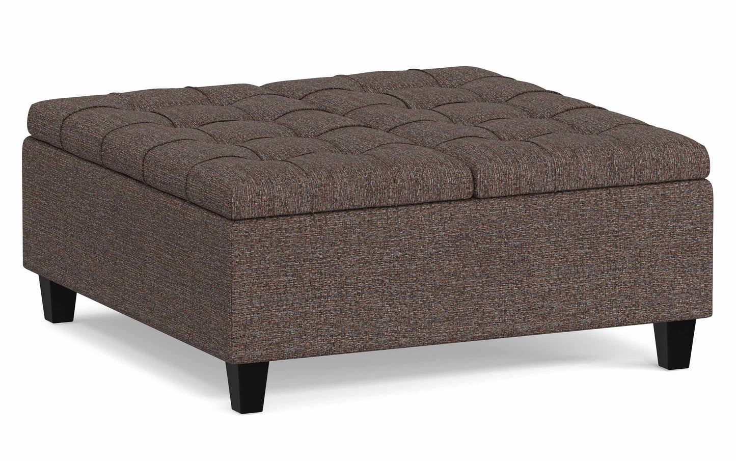 Mink Brown Tweed Style Fabric | Harrison Coffee Table Storage Ottoman