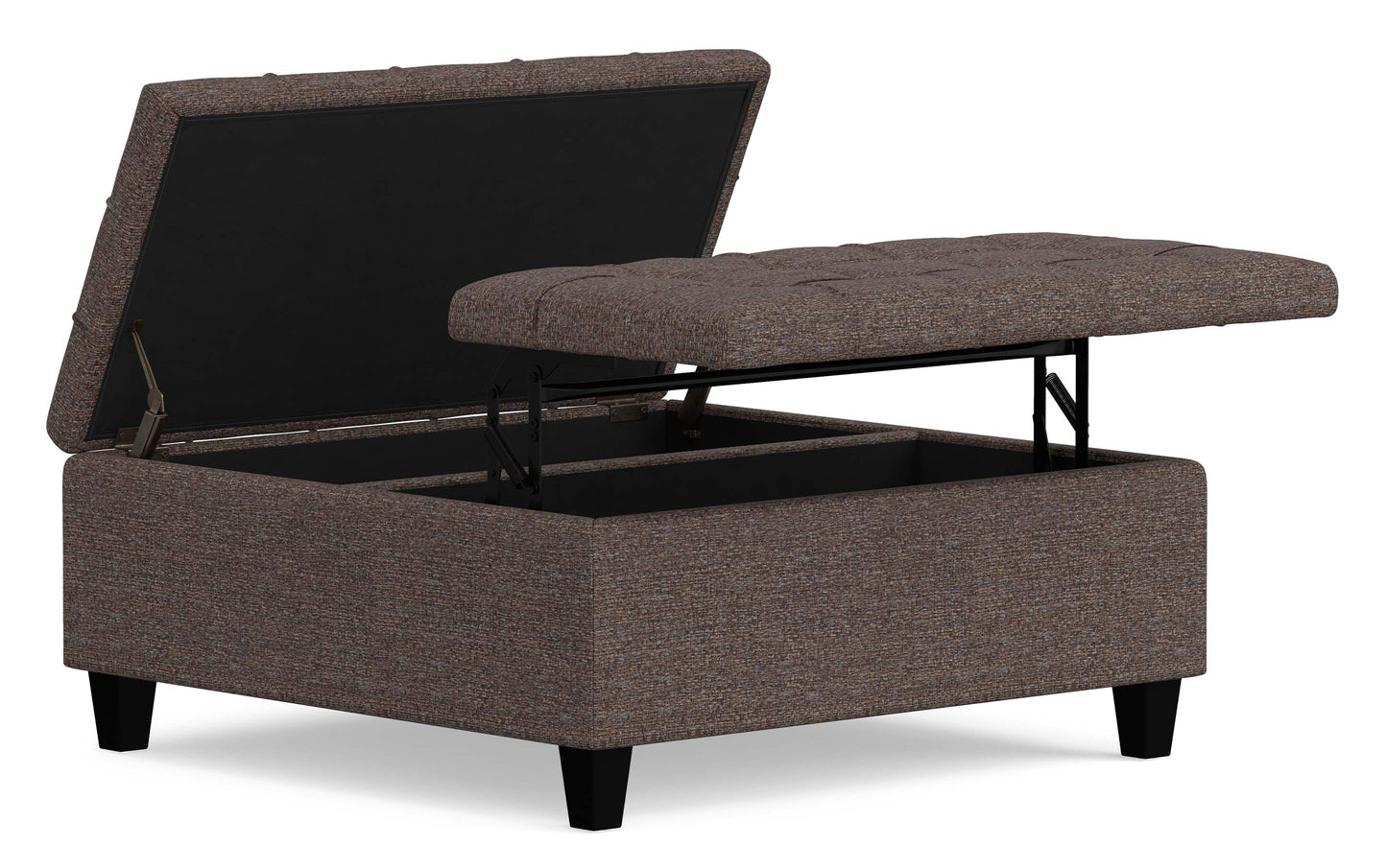 Mink Brown Tweed Style Fabric | Harrison Coffee Table Storage Ottoman