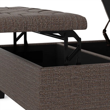 Mink Brown Tweed Style Fabric | Harrison Coffee Table Ottoman in Tweed