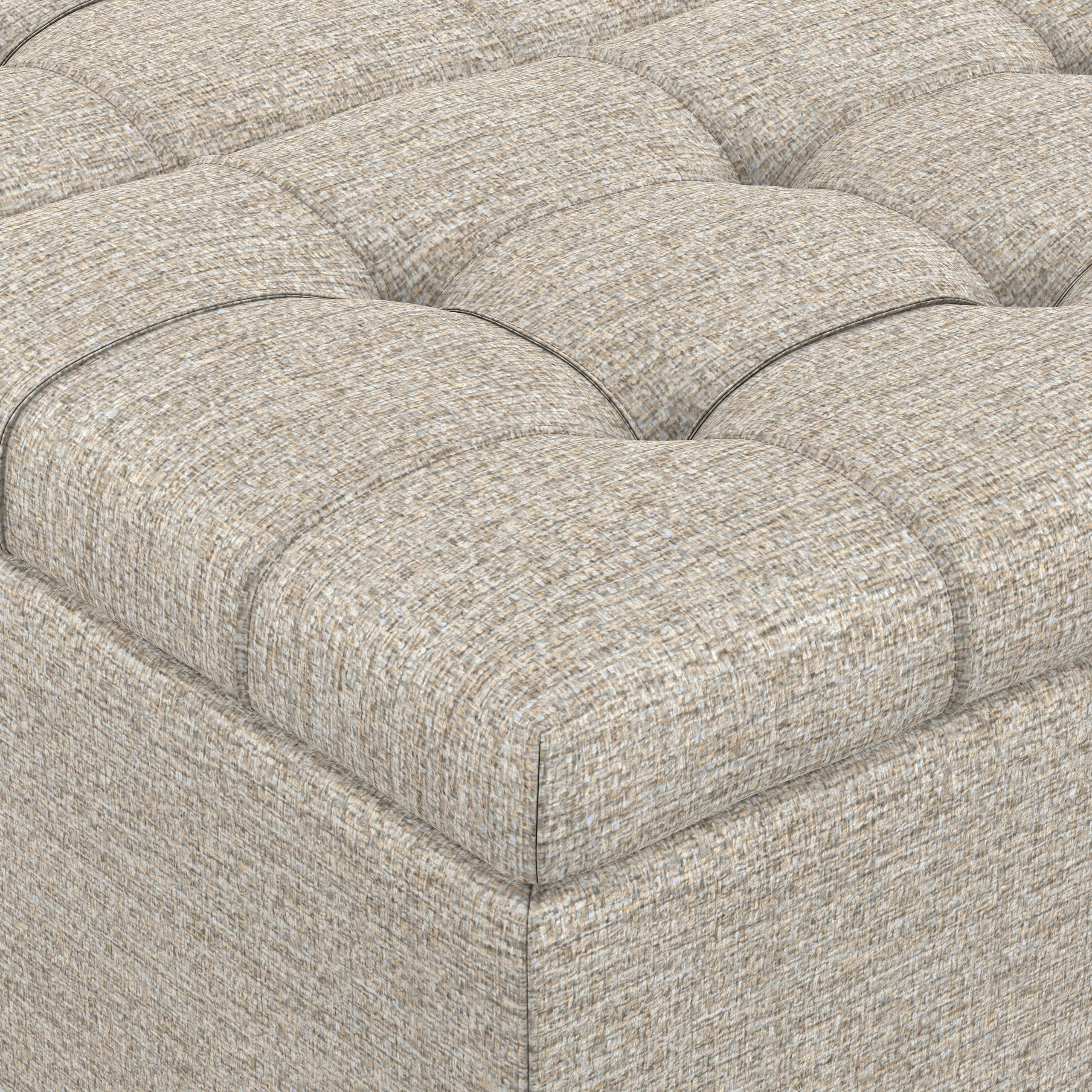 Platinum Tweed Style Fabric | Harrison Coffee Table Ottoman in Tweed