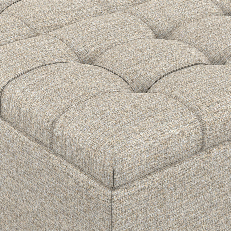 Platinum Tweed Style Fabric | Harrison Coffee Table Ottoman in Tweed