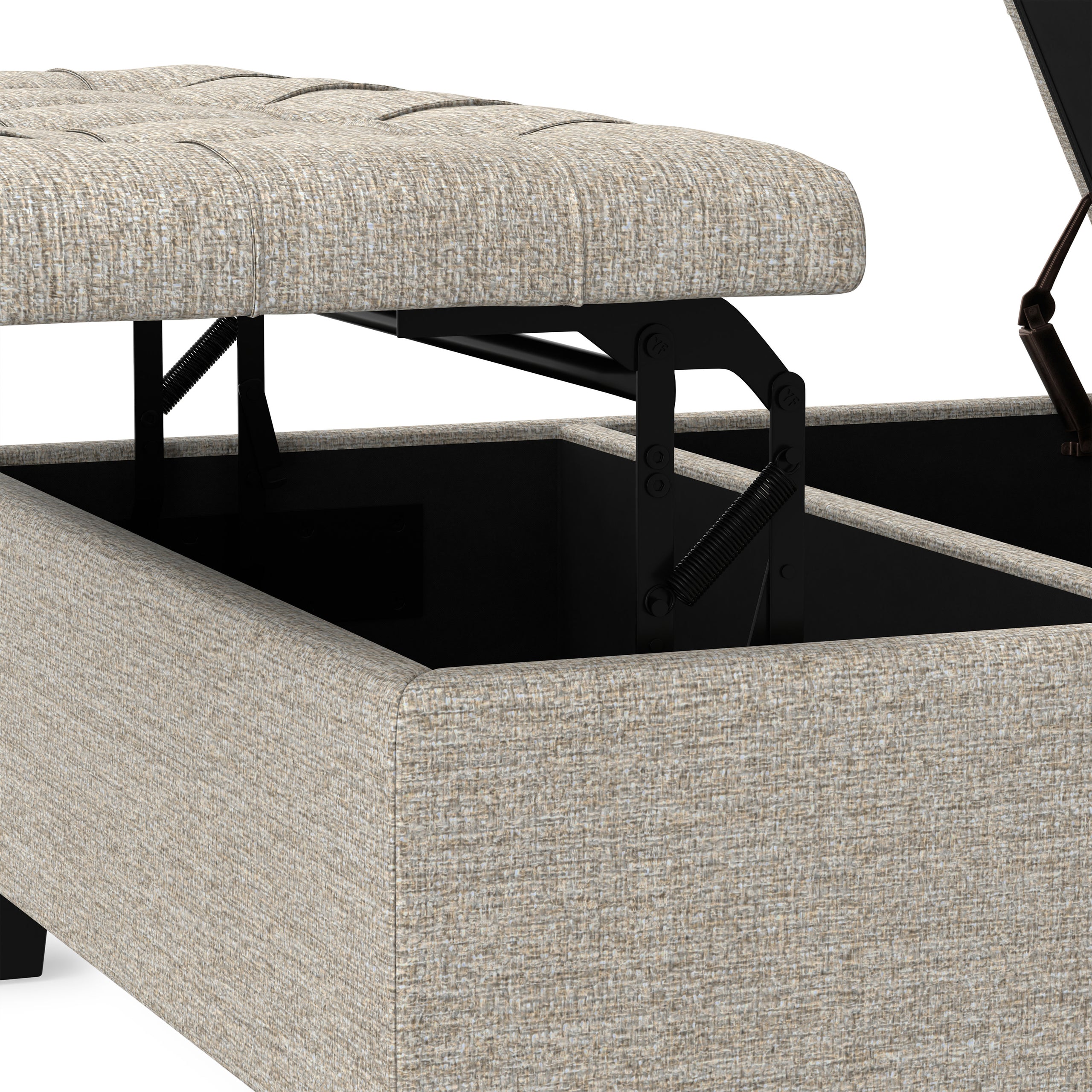 Platinum Tweed Style Fabric | Harrison Coffee Table Ottoman in Tweed