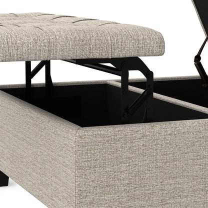 Platinum Tweed Style Fabric | Harrison Coffee Table Ottoman in Tweed