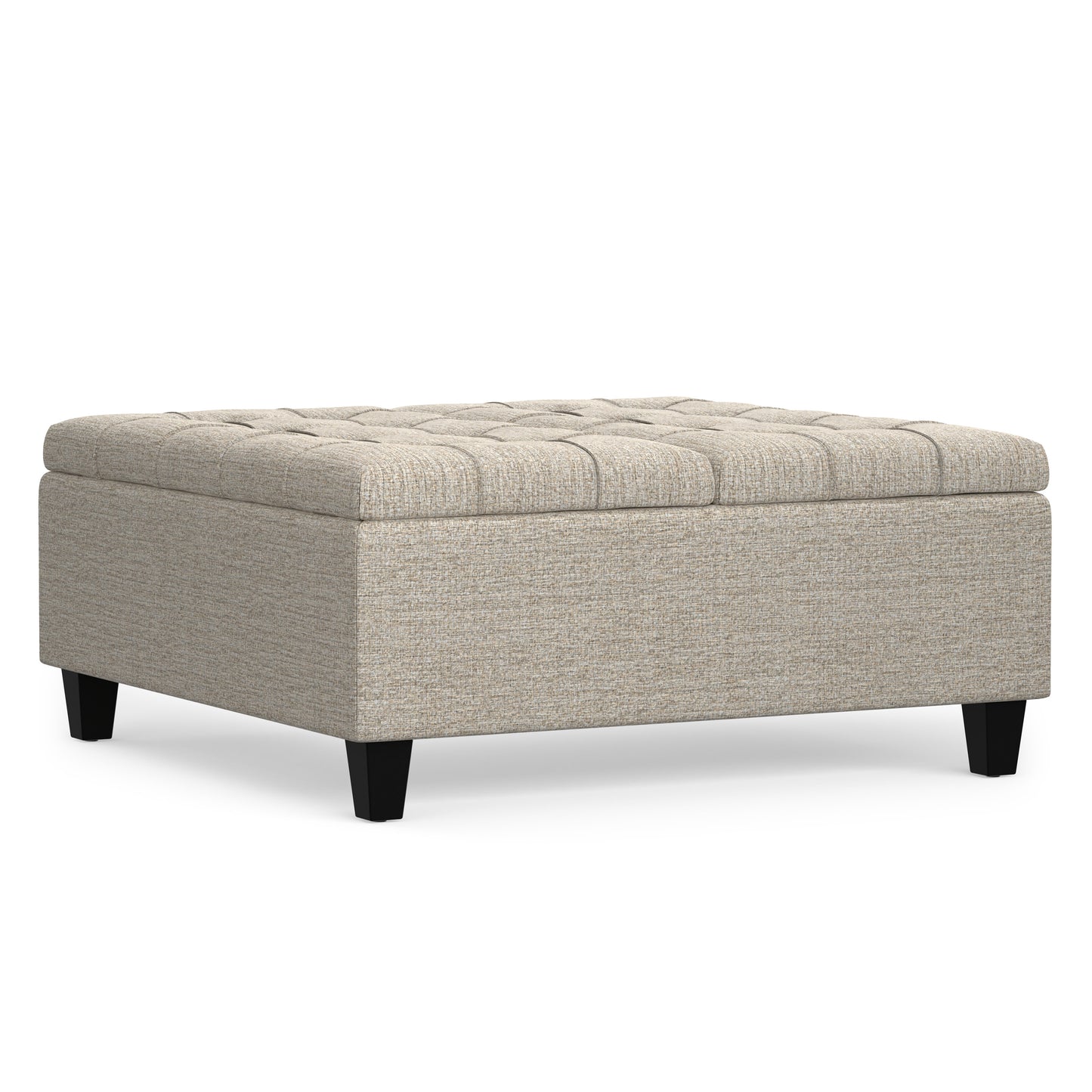 Platinum Tweed Style Fabric | Harrison Coffee Table Ottoman in Tweed