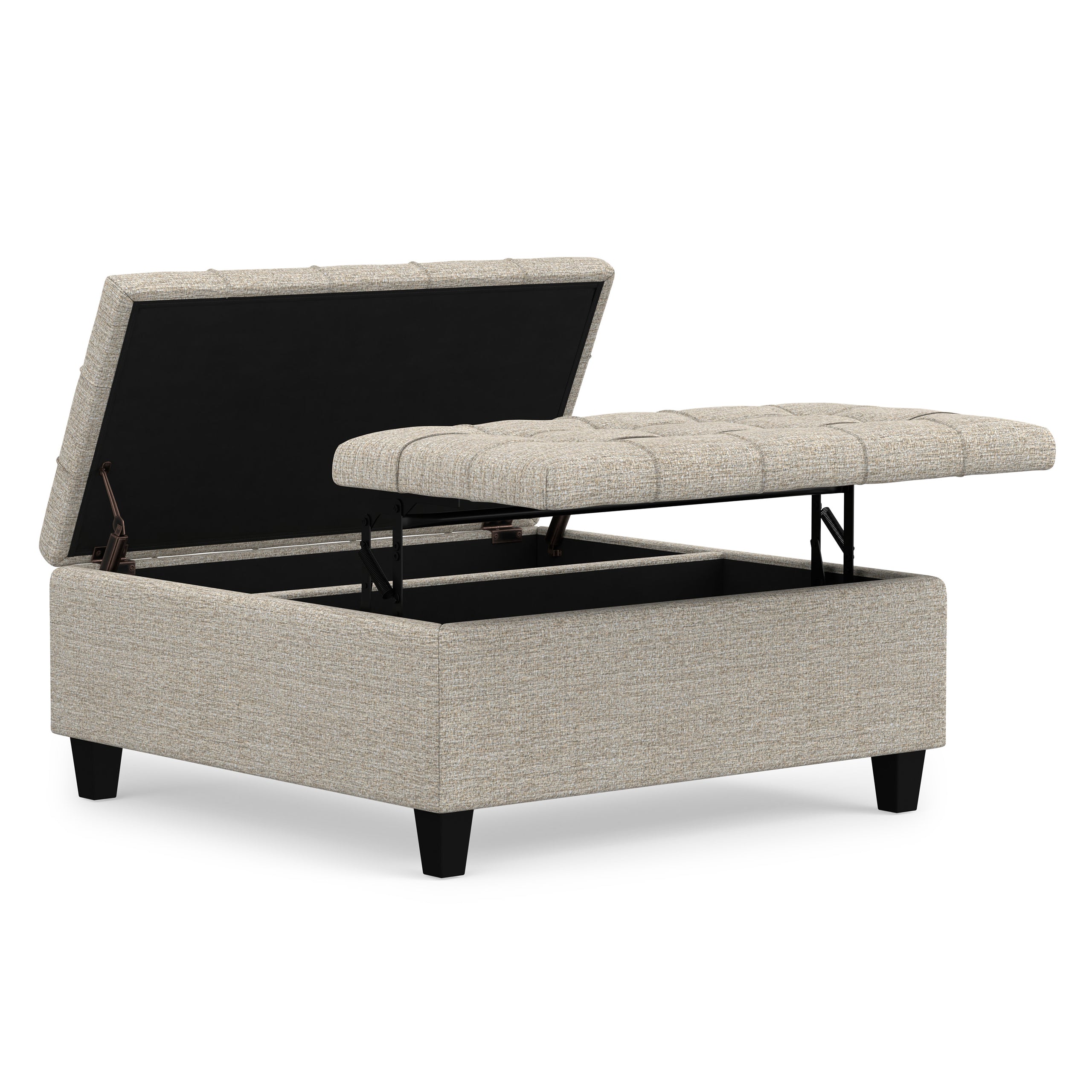 Platinum Tweed Style Fabric | Harrison Coffee Table Ottoman in Tweed