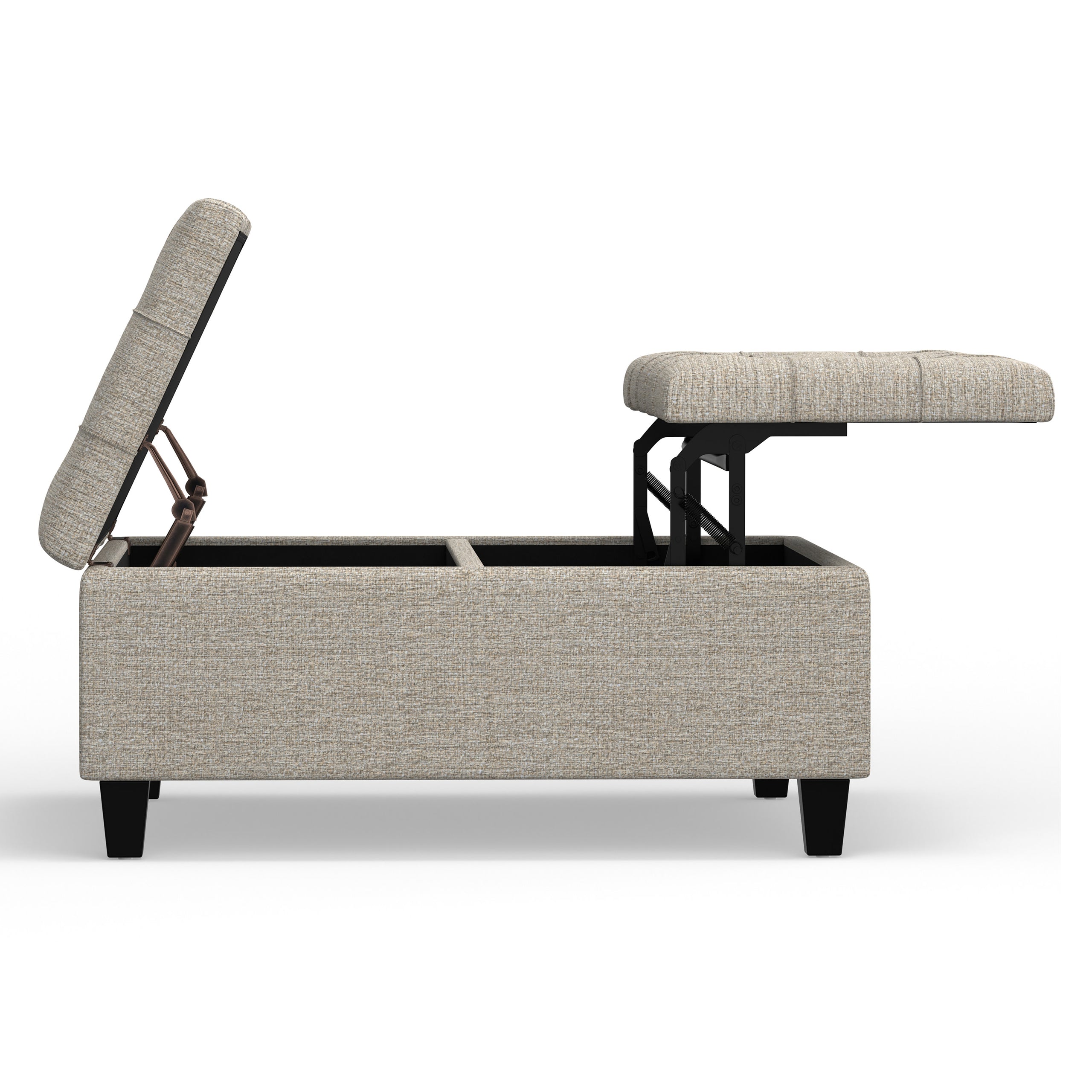 Platinum Tweed Style Fabric | Harrison Coffee Table Ottoman in Tweed