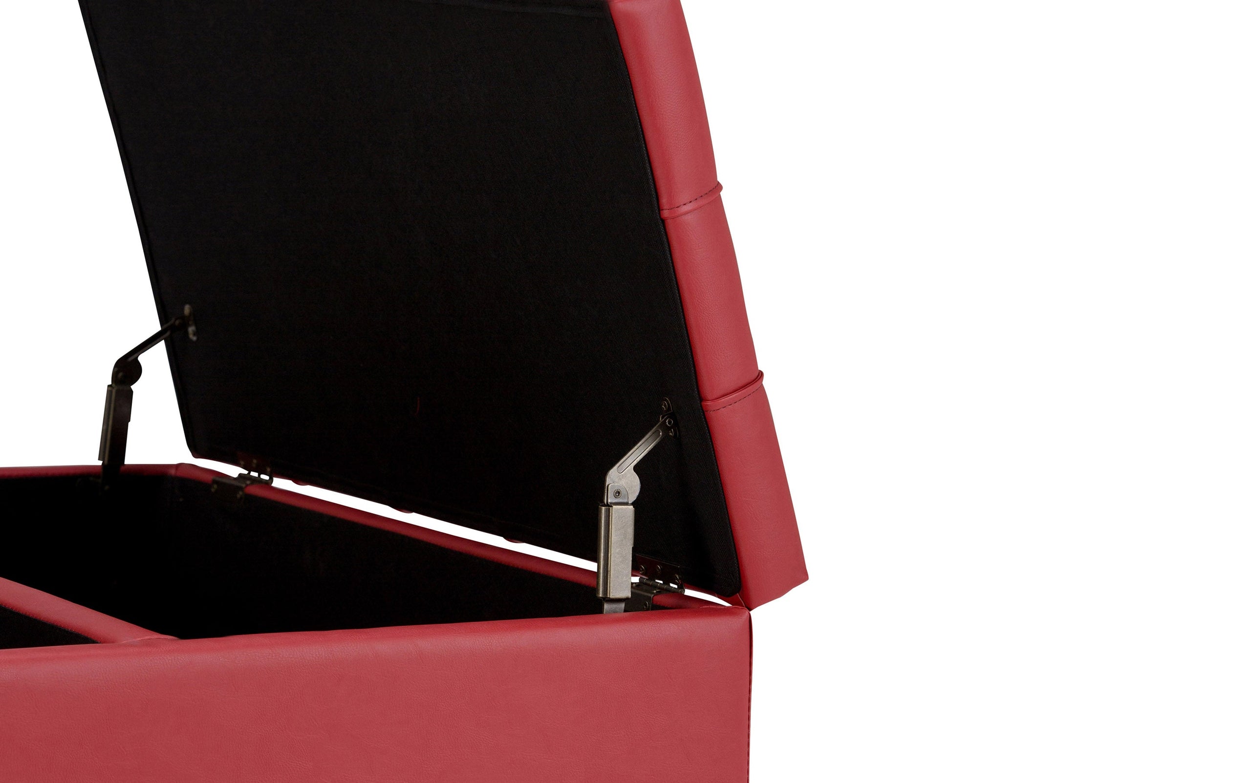 Crimson Red Vegan Leather | Harrison Coffee Table Storage Ottoman