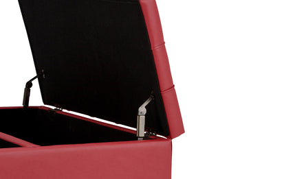 Crimson Red Vegan Leather | Harrison Coffee Table Storage Ottoman