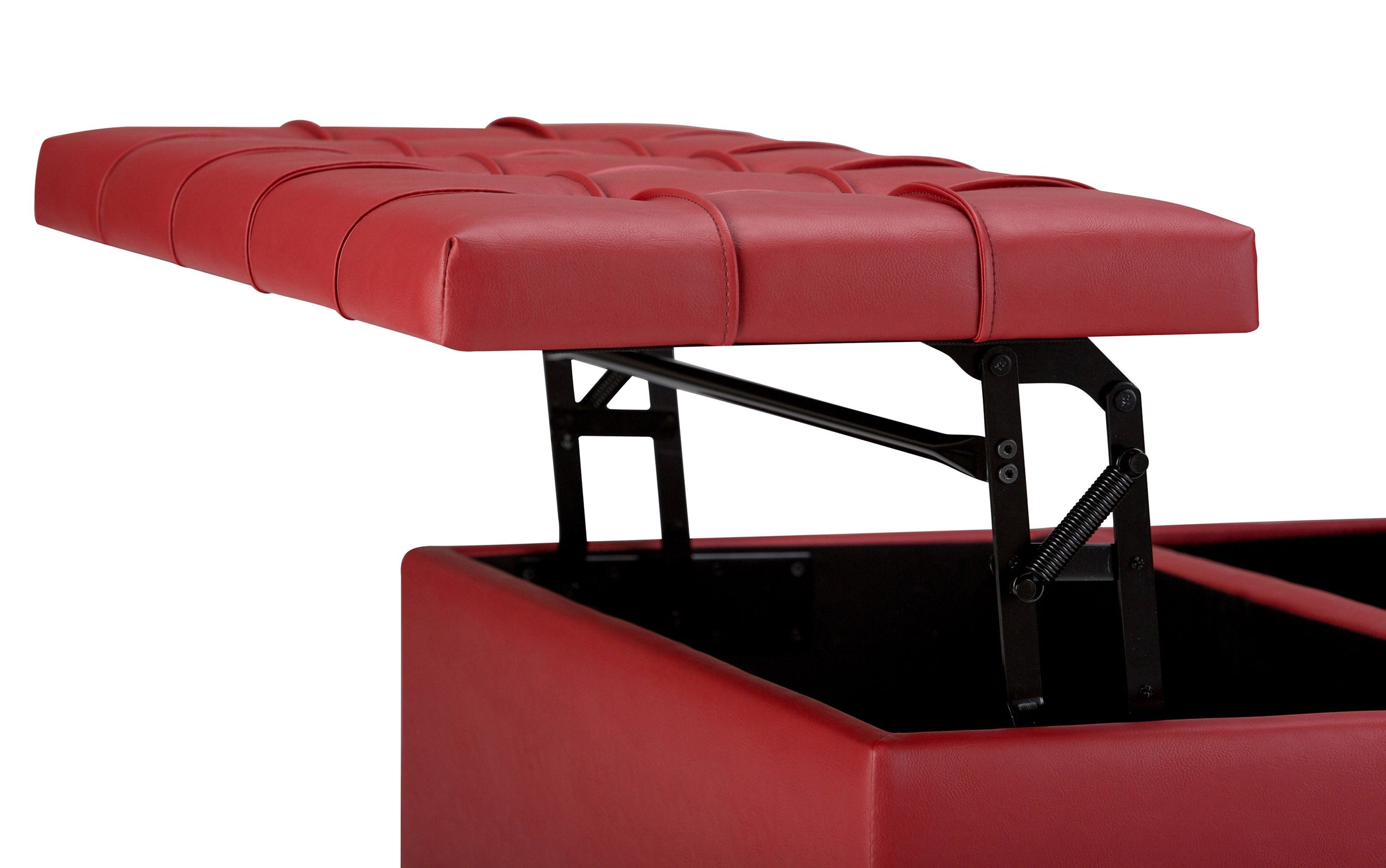 Crimson Red Vegan Leather | Harrison Coffee Table Storage Ottoman