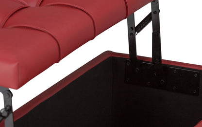 Crimson Red Vegan Leather | Harrison Coffee Table Storage Ottoman