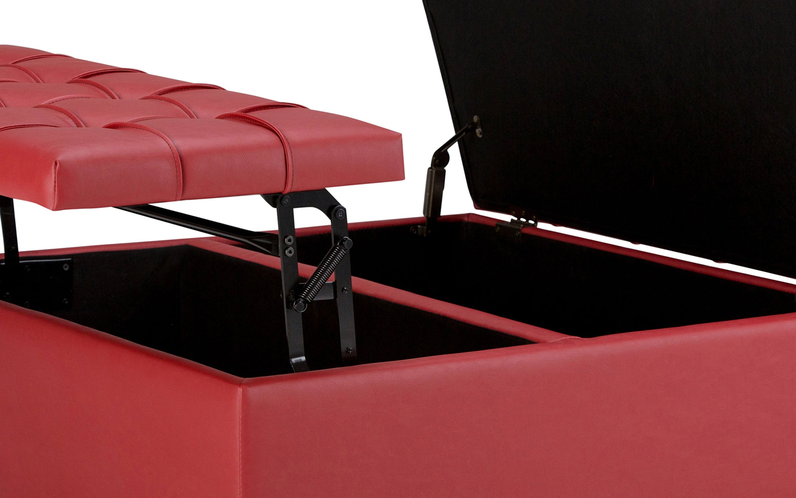 Crimson Red Vegan Leather | Harrison Coffee Table Storage Ottoman