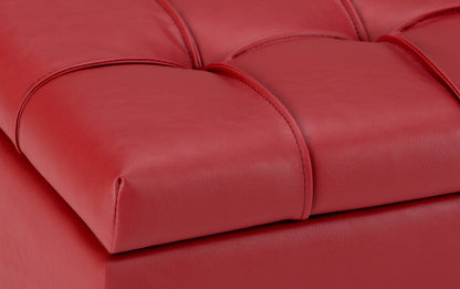 Crimson Red Vegan Leather | Harrison Coffee Table Storage Ottoman