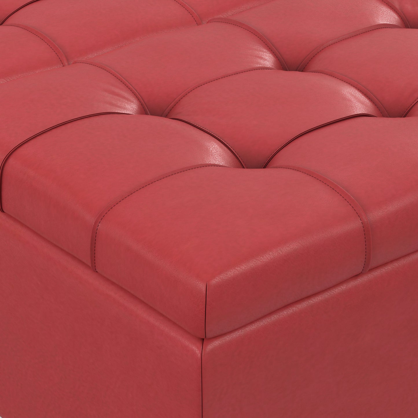 Red Vegan Leather | Harrison Coffee Table Storage Ottoman