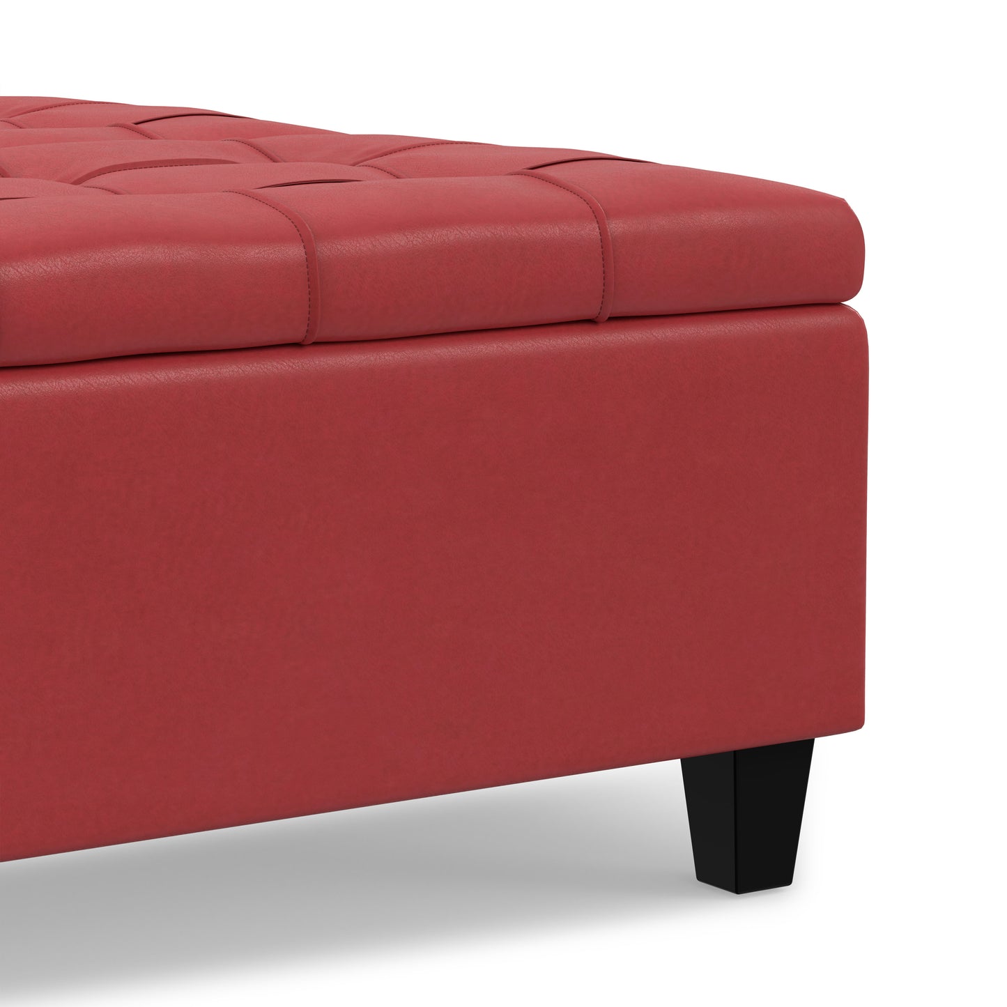 Red Vegan Leather | Harrison Coffee Table Storage Ottoman