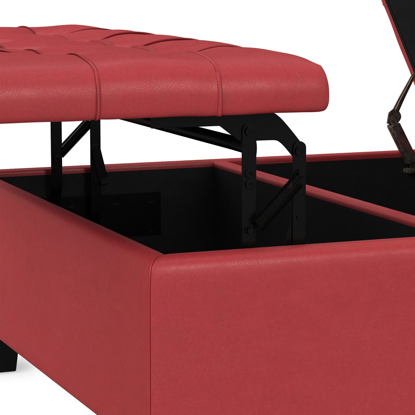 Red Vegan Leather | Harrison Coffee Table Storage Ottoman