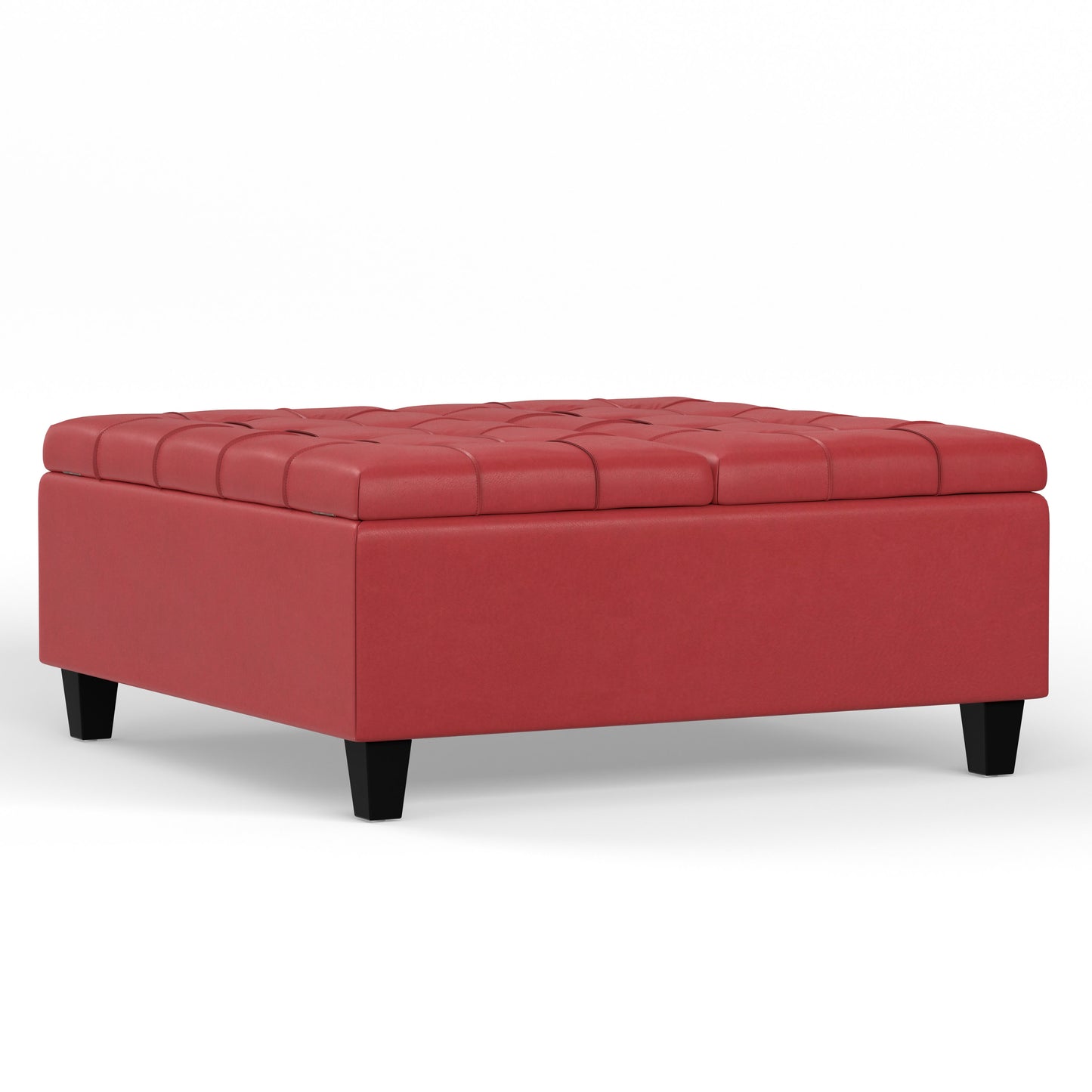 Red Vegan Leather | Harrison Coffee Table Storage Ottoman