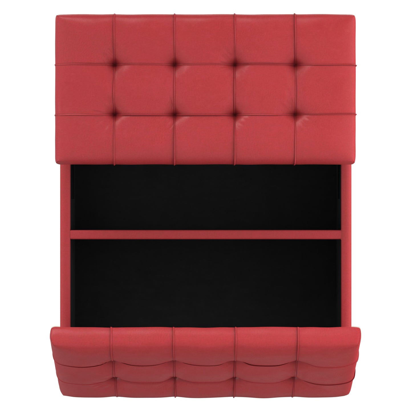 Red Vegan Leather | Harrison Coffee Table Storage Ottoman
