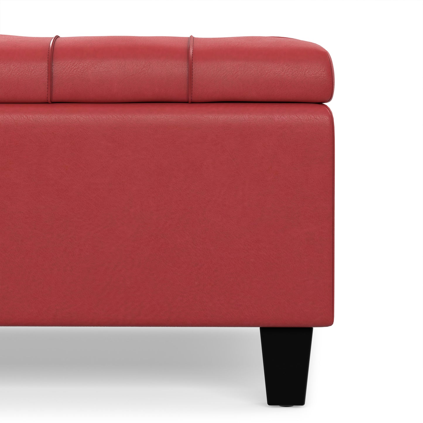 Red Vegan Leather | Harrison Coffee Table Storage Ottoman