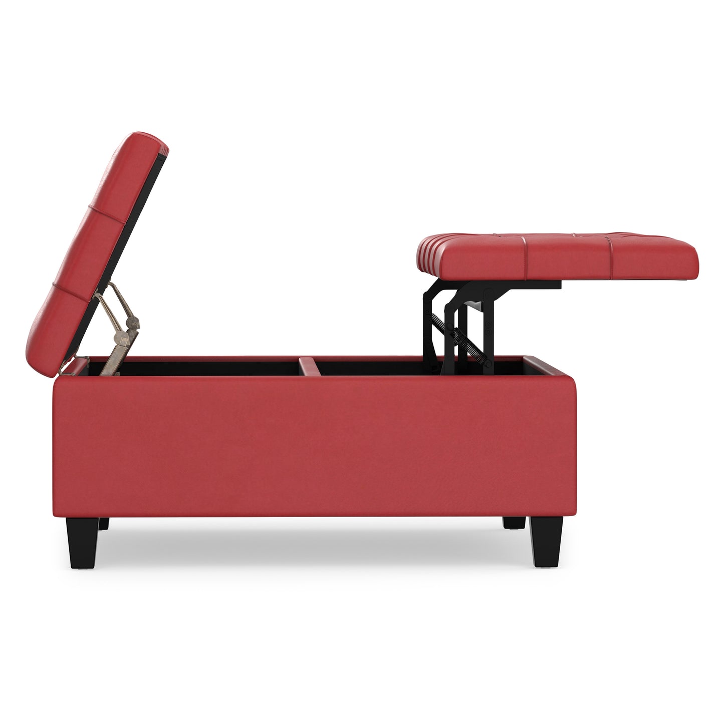 Red Vegan Leather | Harrison Coffee Table Storage Ottoman