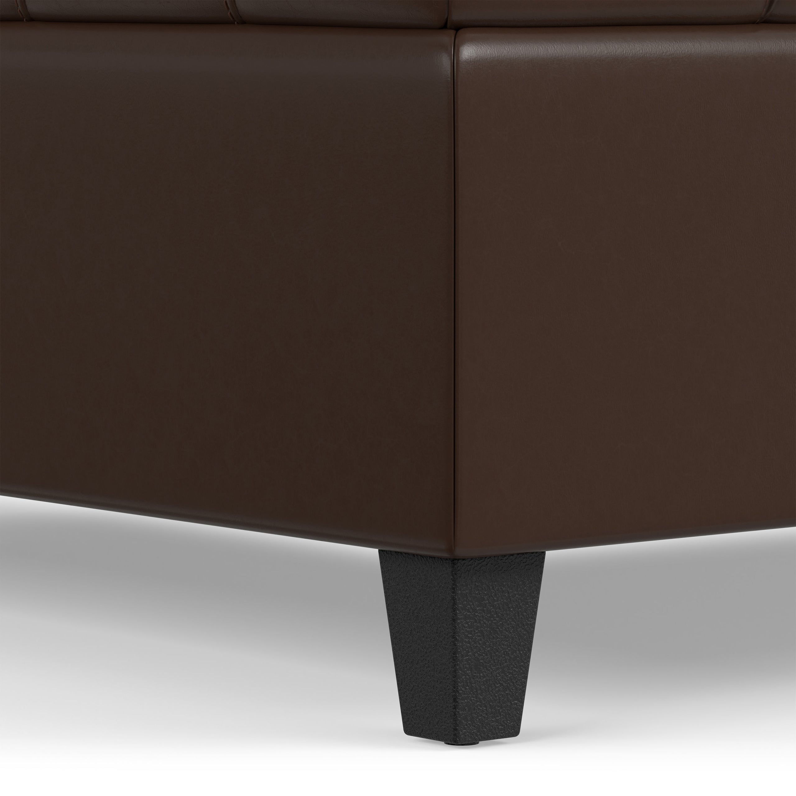 Chocolate Brown Vegan Leather | Harrison Large Square Coffee Table Storage Ottoman