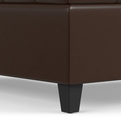Chocolate Brown Vegan Leather | Harrison Large Square Coffee Table Storage Ottoman